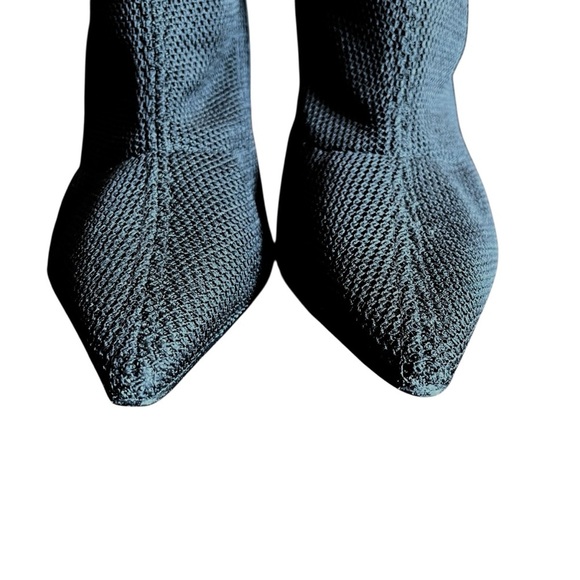 L’intervalle Black Knit Sock Boots EU 39 Sculptural Flare Heel - Picture 6 of 15